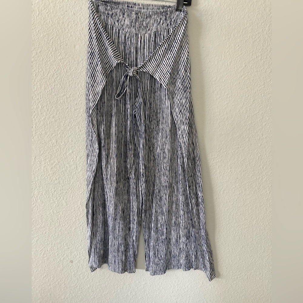 โค๏ธ J. McLaughlin Bondi Beach Pant WIde Leg Palazzo Navy Blue White Small